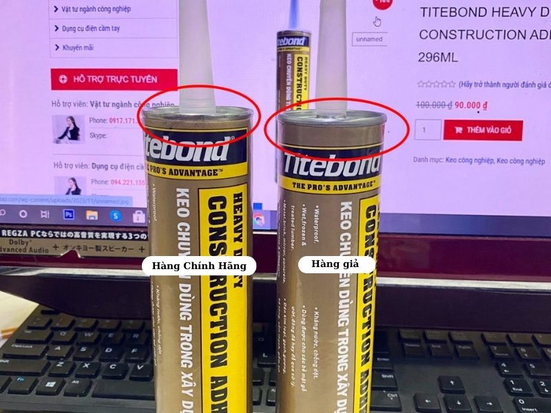 Phân biệt keo titebond thật giả 