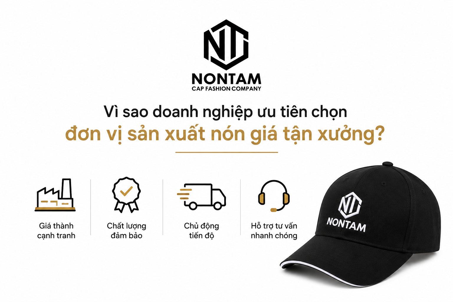 Vì sao doanh nghiệp nên chọn công ty sản xuất nón trực tiếp