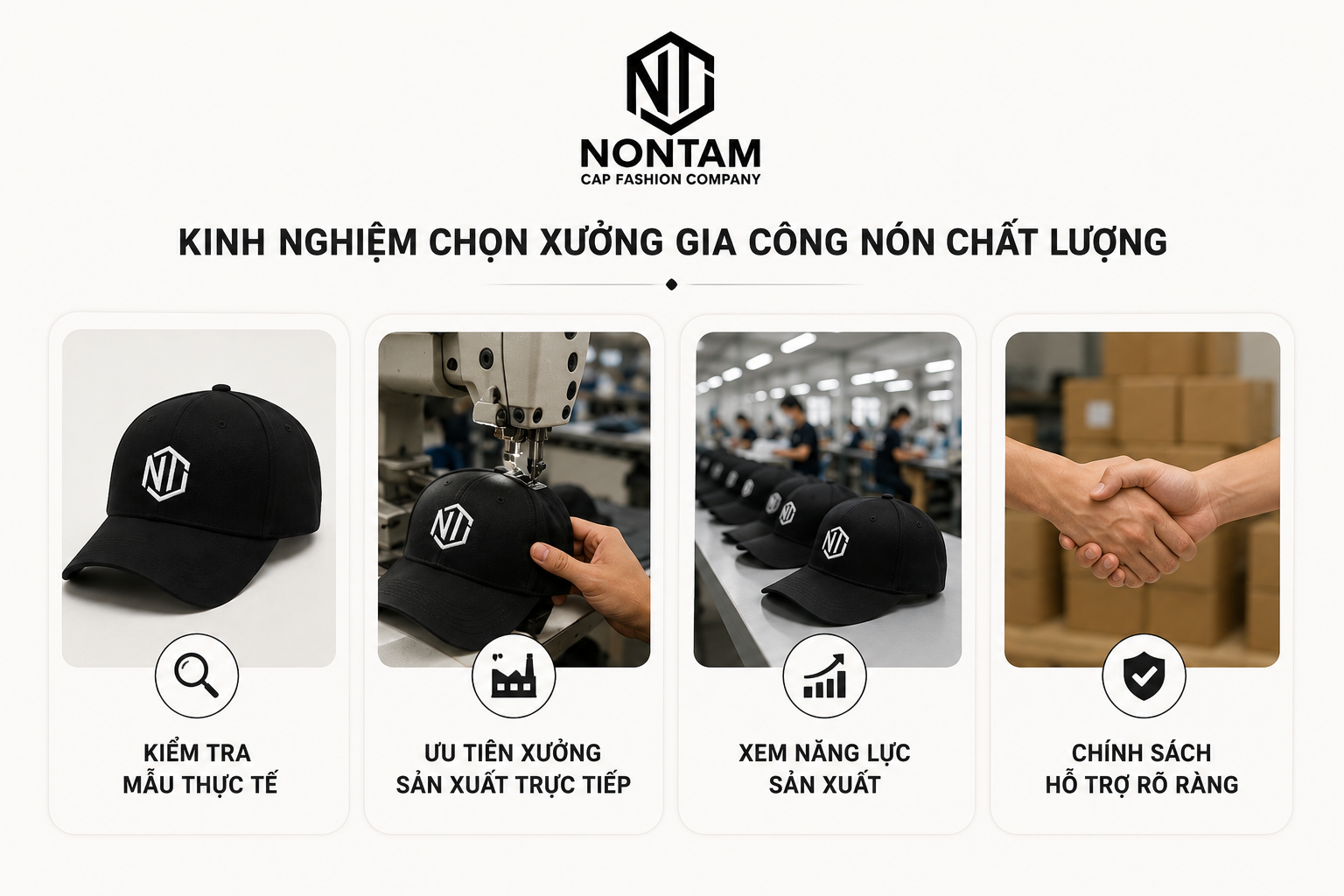 Kinh nghiệm chọn công ty sản xuất nón uy tín