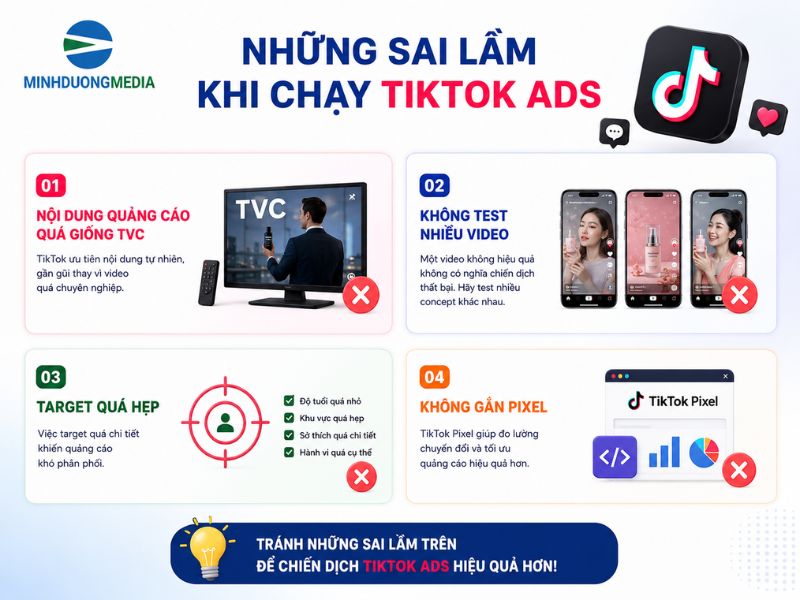 Những sai lầm khi chạy quảng cáo TikTok Ads