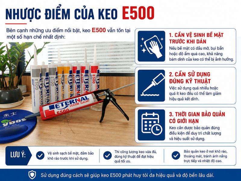 Nhược điểm của keo E500