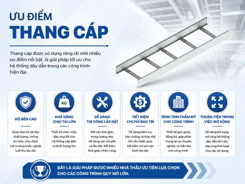 Ưu điểm của thang cáp
