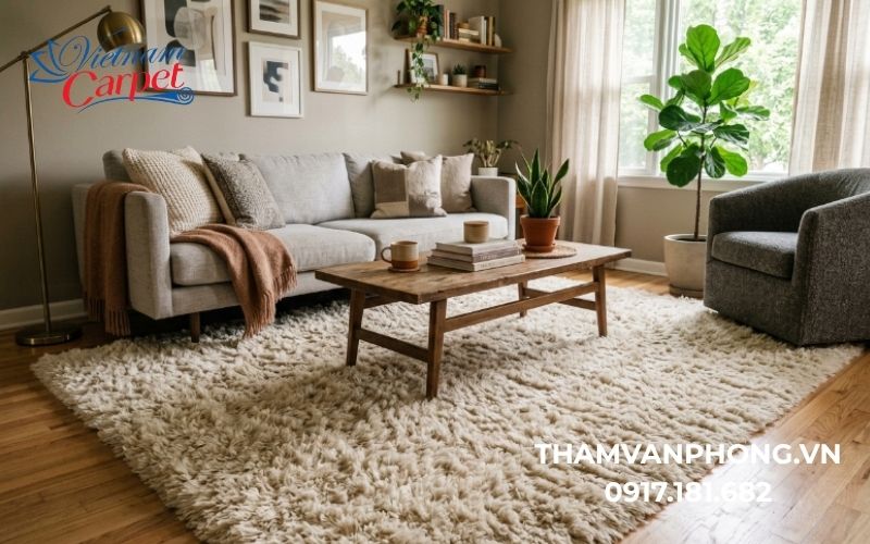 địa chỉ cung cấp thảm xù phòng khách