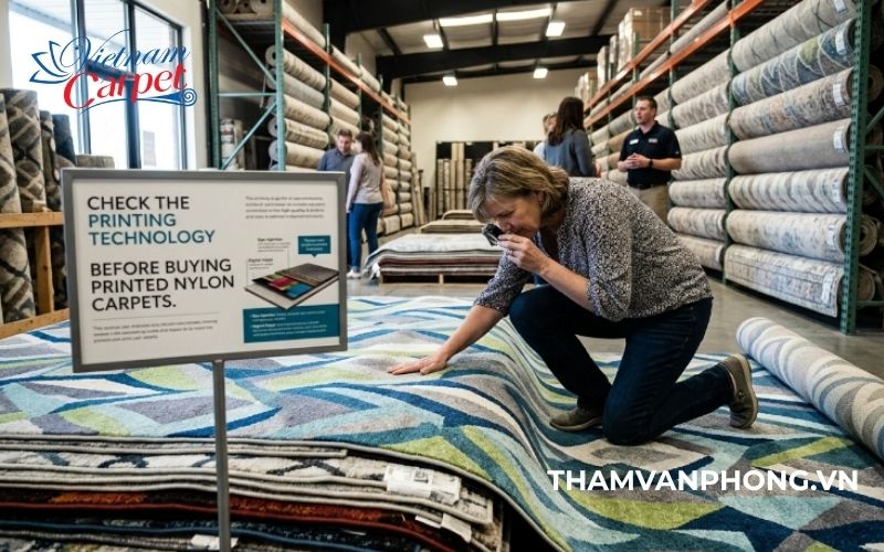 Kiểm tra công nghệ in trước khi mua thảm nylon in