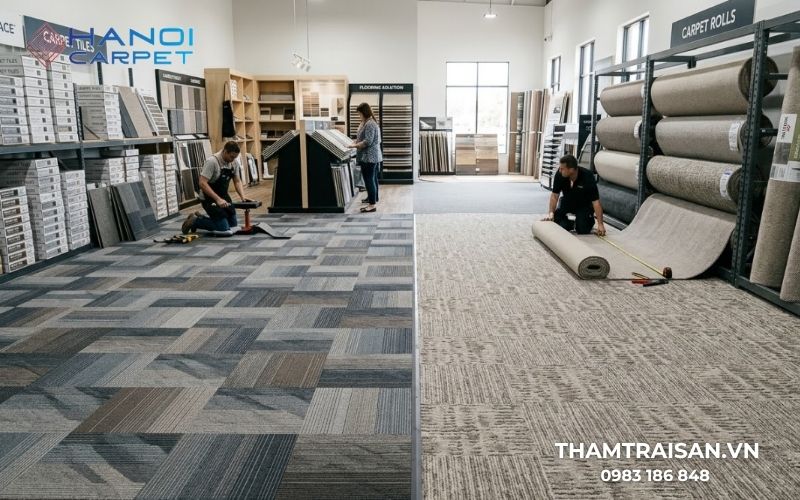 Khi nào nên sử dụng thảm tấm thay vì thảm cuộn