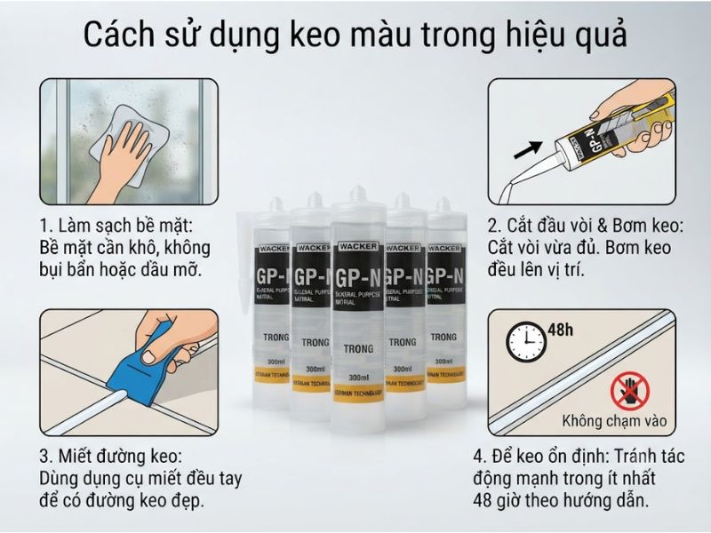 Cách sử dụng keo màu trong
