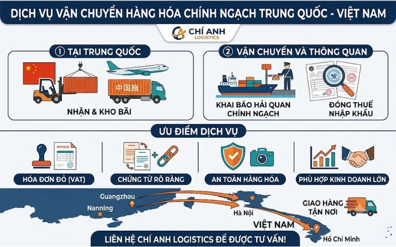 Vận chuyển chính ngạch Trung Việt
