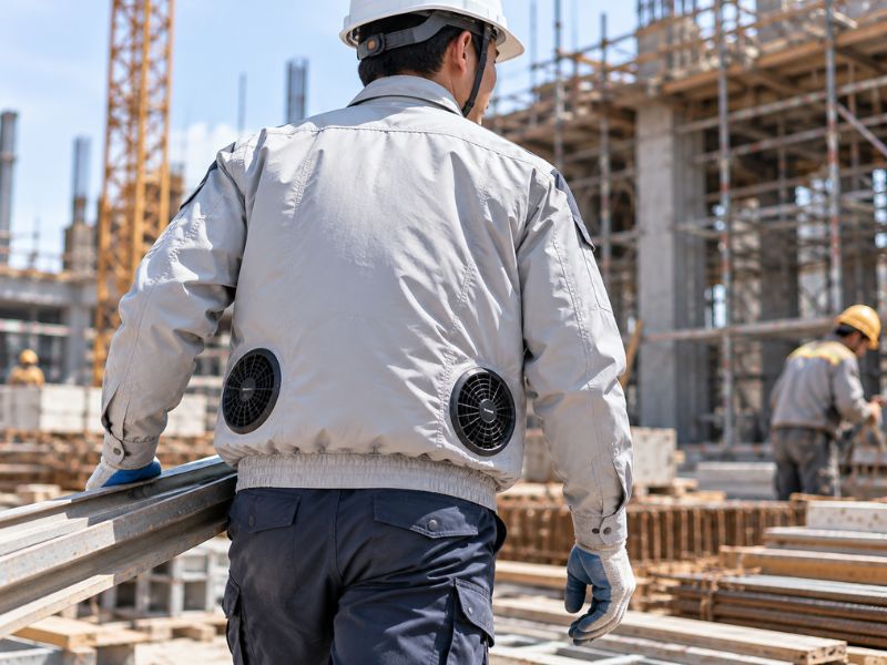 Áo chống nóng gắn quạt cho công nhân ngoài trời