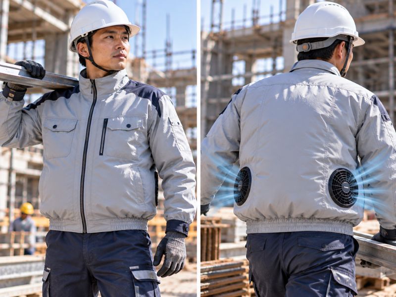 Cách mặc áo chống nóng gắn quạt đúng cách