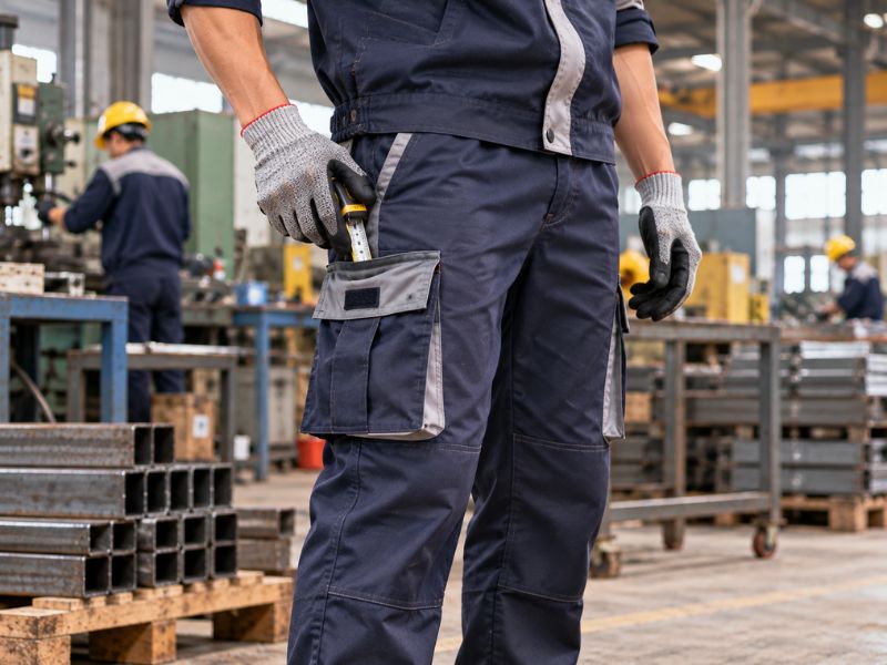Quần bảo hộ nam túi hộp kaki khi làm việc