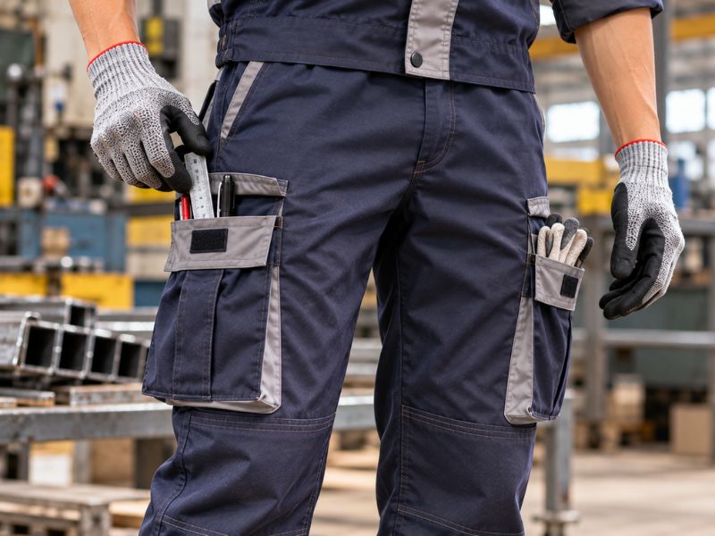 Sắp xếp túi hộp quần bảo hộ kaki